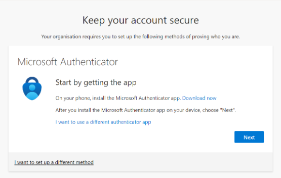 Install Authenticator Screen